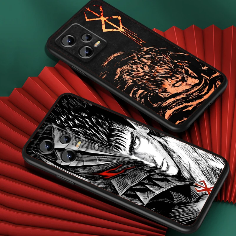 Comic Cool Popular Berserk For Xiaomi Redmi Note 13 12R 12 12S Turbo 11 11T 11S 10 10S Pro Plus 5G Black Soft Phone Case