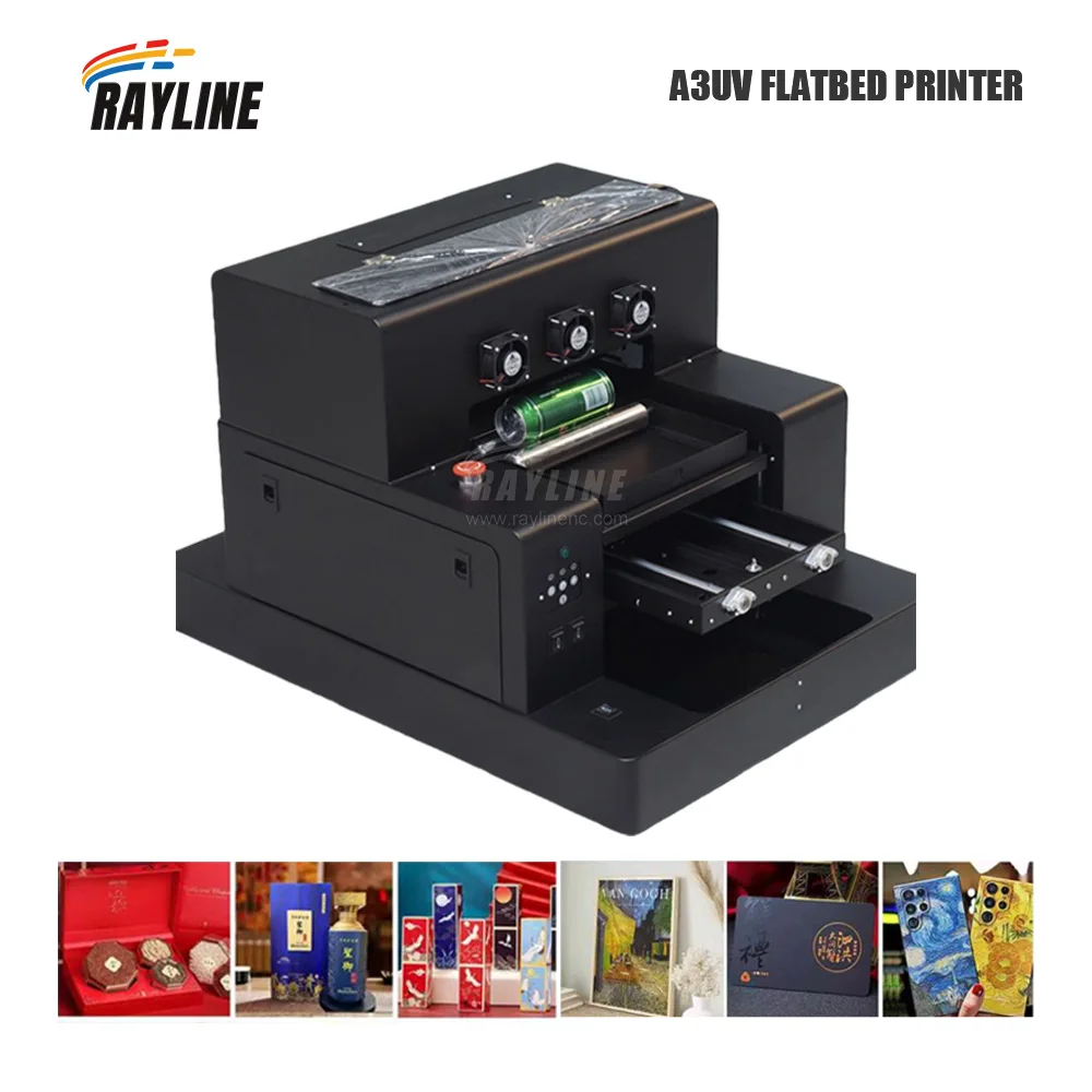 A3 A4 UV Flatbed Printer Small Universal Printer for Cylinder Metal Ceramics Phone Case Plastic PVC Craft Printing view 3