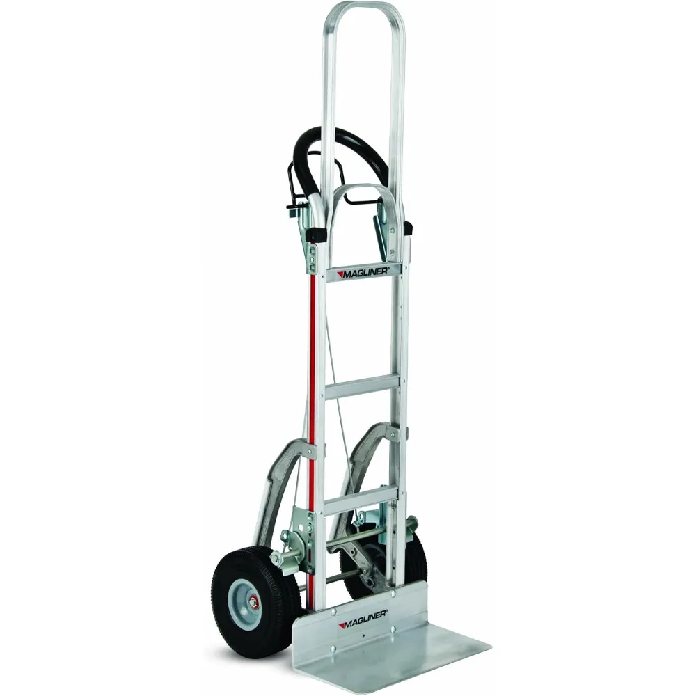 

Aluminum Paddle Brake Hand Truck, U Frame Extension, Loop Handle,Foam Filled 10" Wheels,60" Height x 21-/2" Wide x 20-1/2" Depth