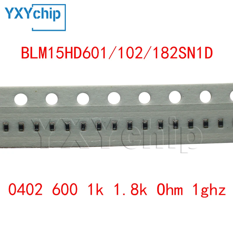 100pcs 0402 600 1k 1.8k Ohm 1ghz Smd High Frequency Ferrite Bead Blm15hd601/102/182sn1d New Original