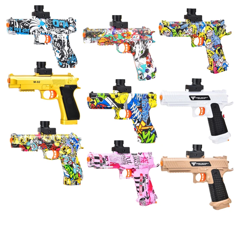 Kids Outdoor Toy Electric Gel Gun Water Ball Bullet Pistols Summer Play Water Shooting Interactive Party Game Children Adult