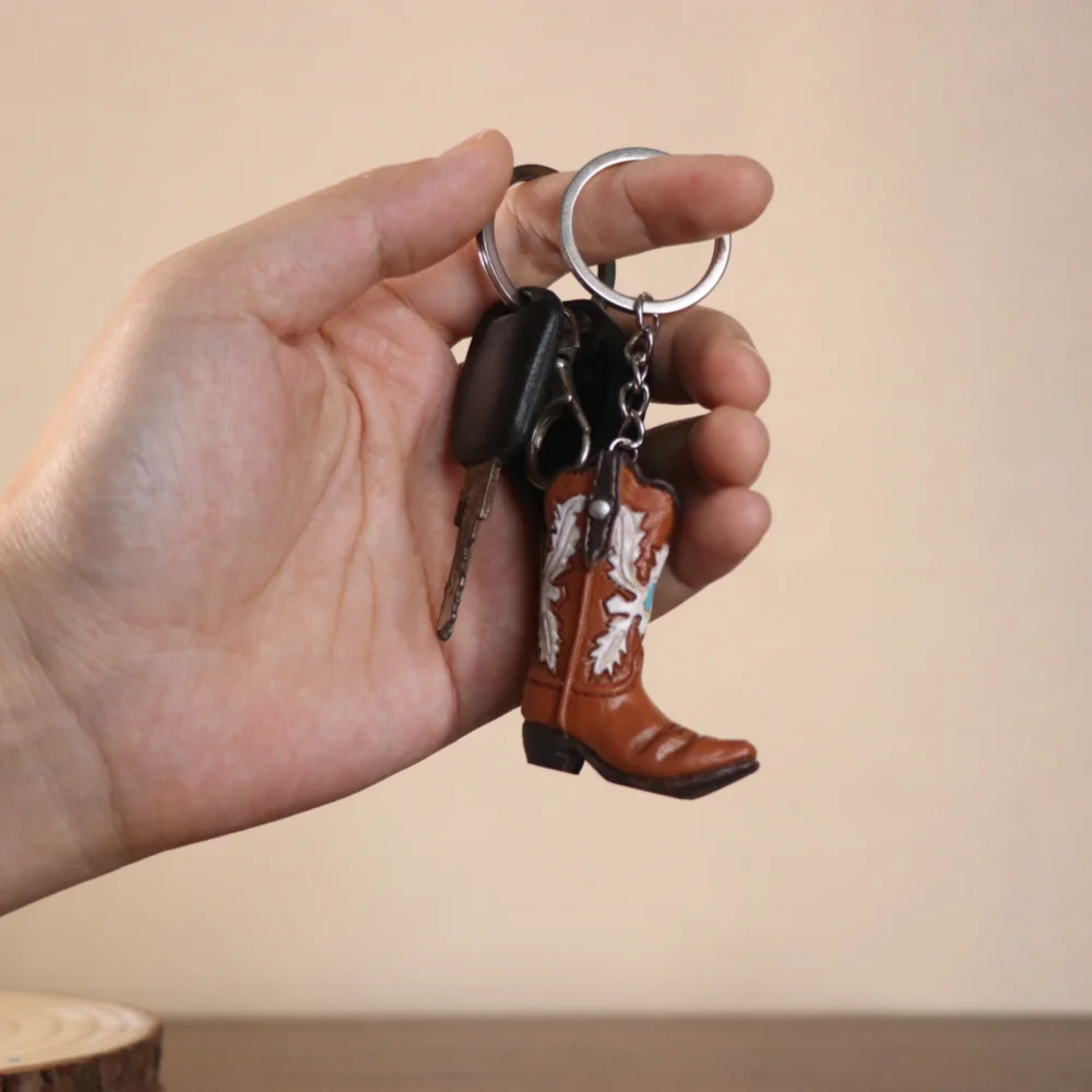 Amerikanische Spezial- und Themen-Heimdekoration 3D Mini-Cowboystiefel-Anhänger Wohnzimmer Wanddekoration Taschenzubehör Schlüsselanhänger – Detail 6