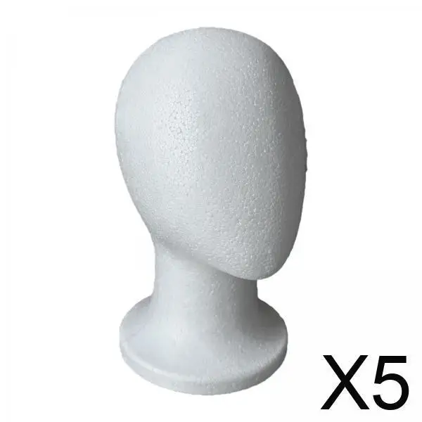 

Mannequin Wig Head Foam Display Stand White Foam Model Holder for Wigs Hats Glasses and Accessories
