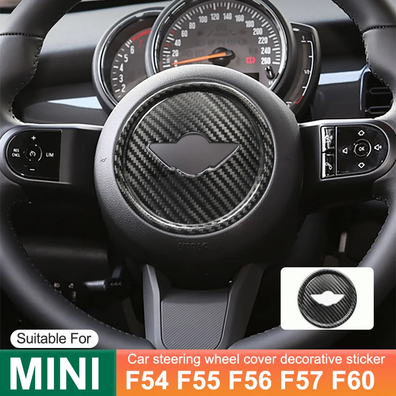

Для MINI ONE Cooper S JCW F54 F55 F56 F57 F60 декоративная наклейка на руль автомобиля, модификация из углеродного волокна, аксессуары