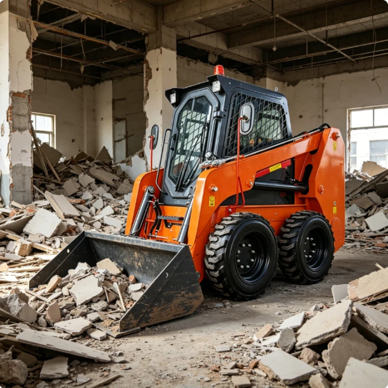 Compact Skid Steer Loader for Indoor Demolition Construction Waste Handling Shovel In Stock Manufacturer Wholesale
