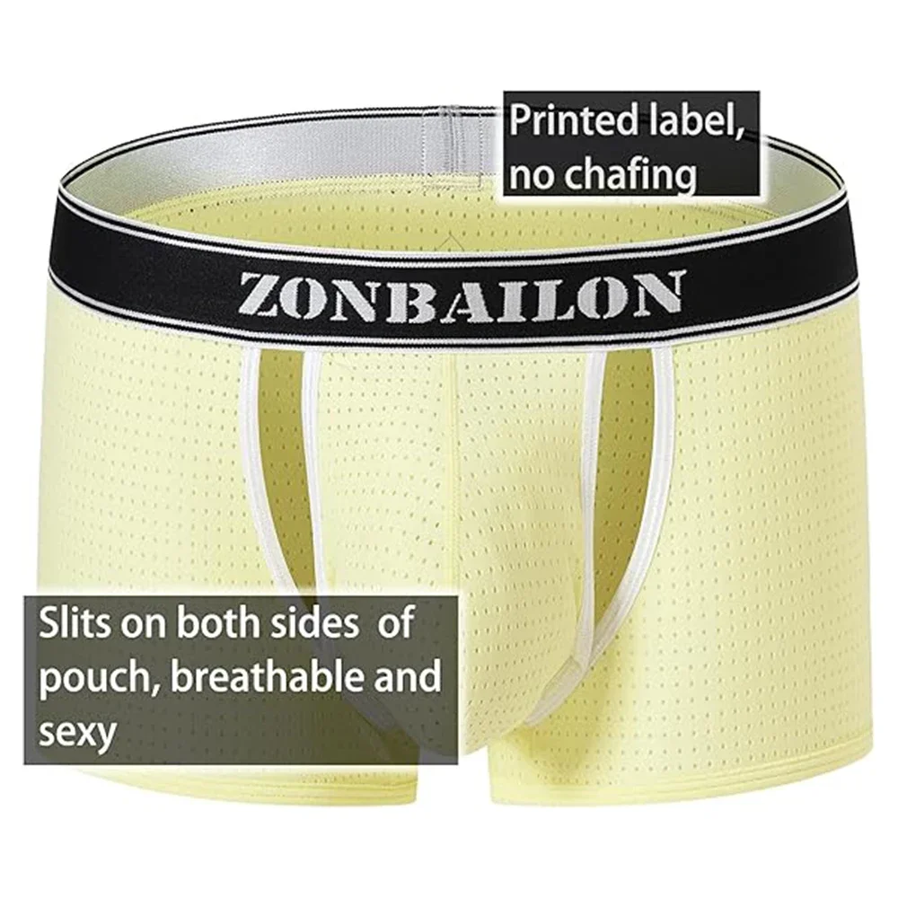 Jinshi Mens Bulge Enhancing Boxer Tagless Smooth Trunks Underpant Sexy Comfort Fit Underwear For Men