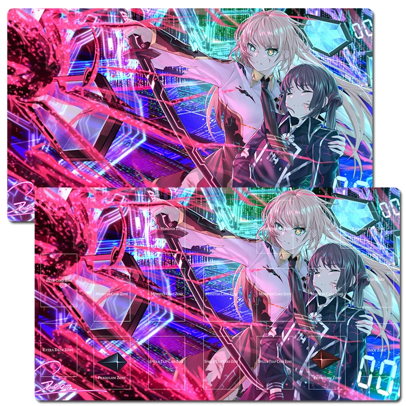 

YuGiOh Sky Striker Ace - Raye & Roze TCG CCG Коврик для торговых карточных игр Коврик для настольного игрового игрового коврика Коврик для мыши 60x35 см Бесплатная сумка