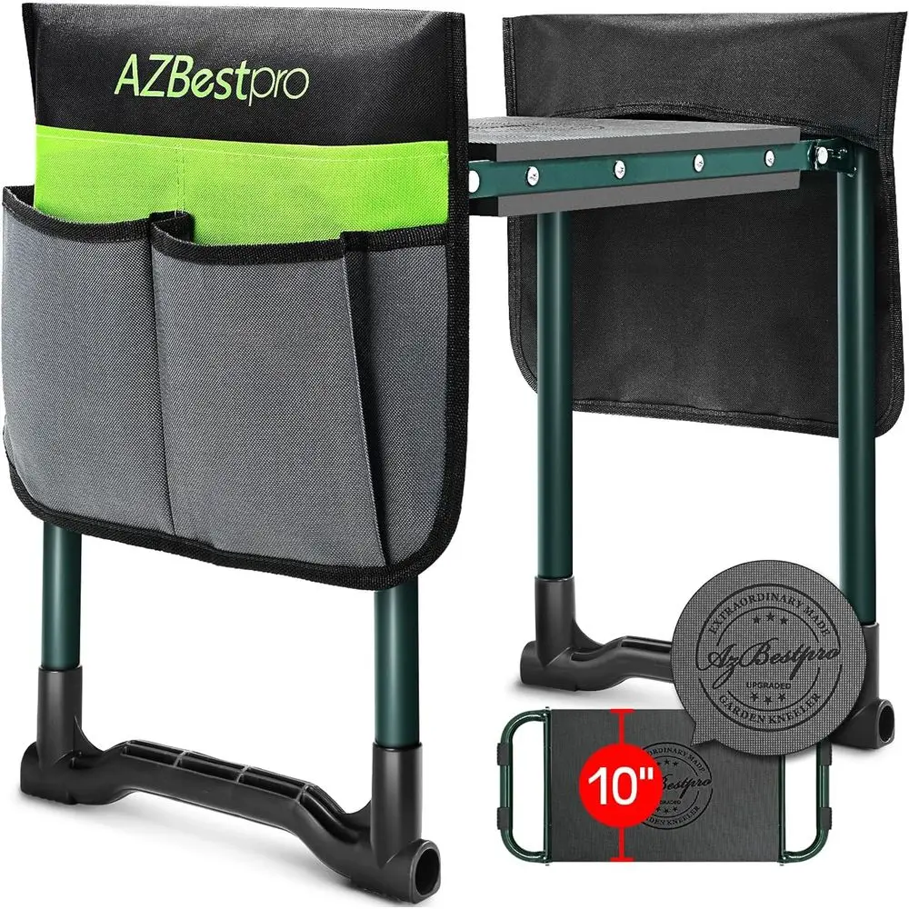 

Garden Kneeler and Seat Heavy Duty, Upgraded oldable Gardening Stool - Widened to 10" Stable Wear-resistant Prevent Knee and Bac