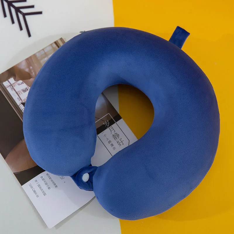 A New Soft Memory Cotton Neck Support U-shaped Pillow Elastic Can Be Dismantled And Washed With Zipper Travel Plane Rest
