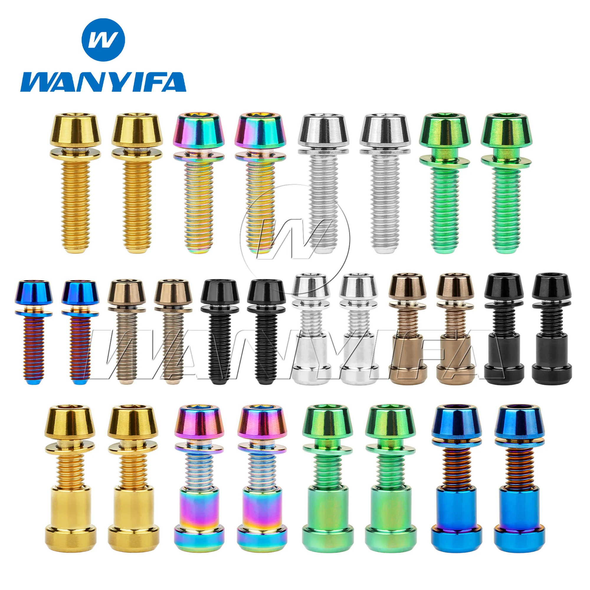 

Wanyifa Titanium Bolt M5x16 18mm Stem Titanium Hardware Upgrade Set Allen Wrench (Full Kit)