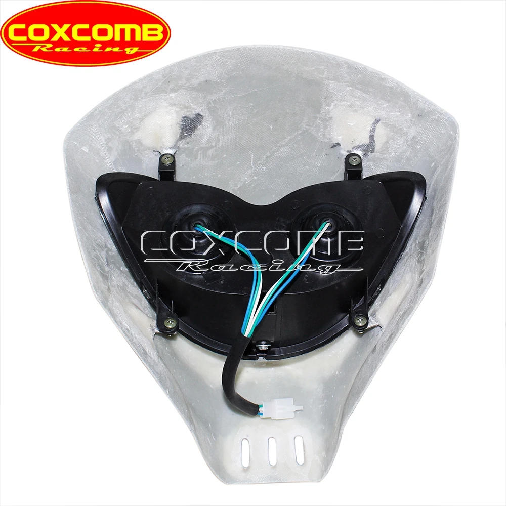 Naked Motorcycle Decorative Lights Skull Shape Headlamp Fairing Mask For Harley Honda Choppers Bobber Cruiser Touring Custom 12V