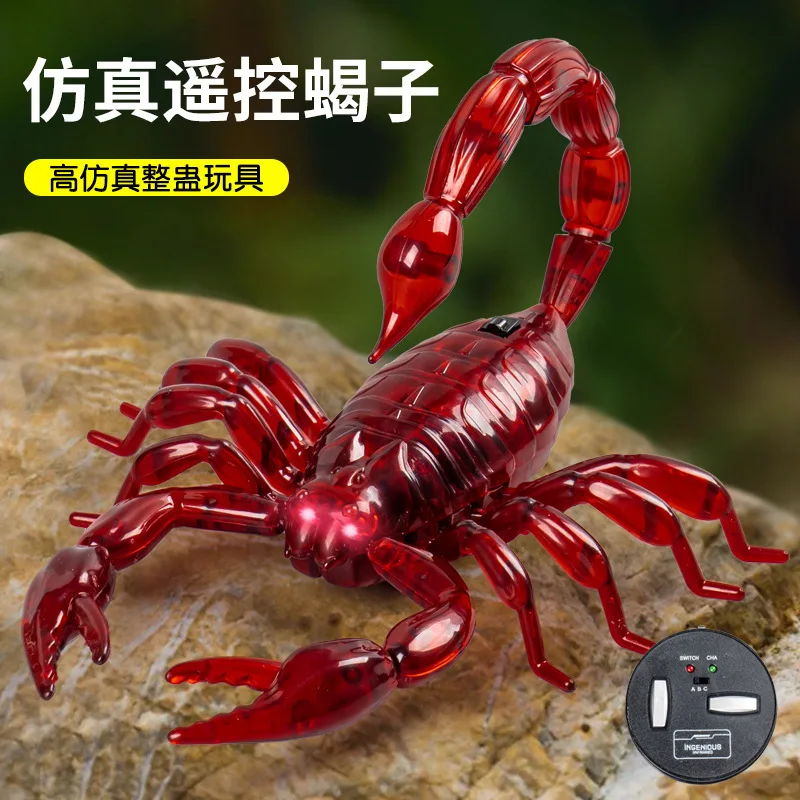 Infrared Remote Control Simulation Luminous Scorpion Prank Toy, Children's Funny Halloween Insect Toy Model Gift,XT246