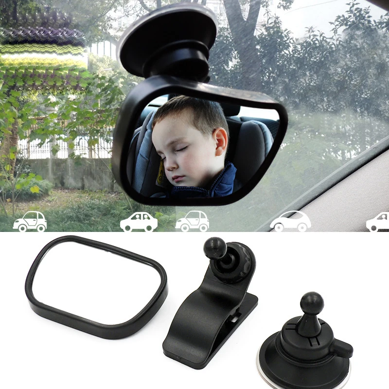 Sécurité siège arrière de voiture bébé vue miroir aspiration Clip-On réglable bébé arrière convexe miroir voiture bébé enfants moniteur voiture accessoires