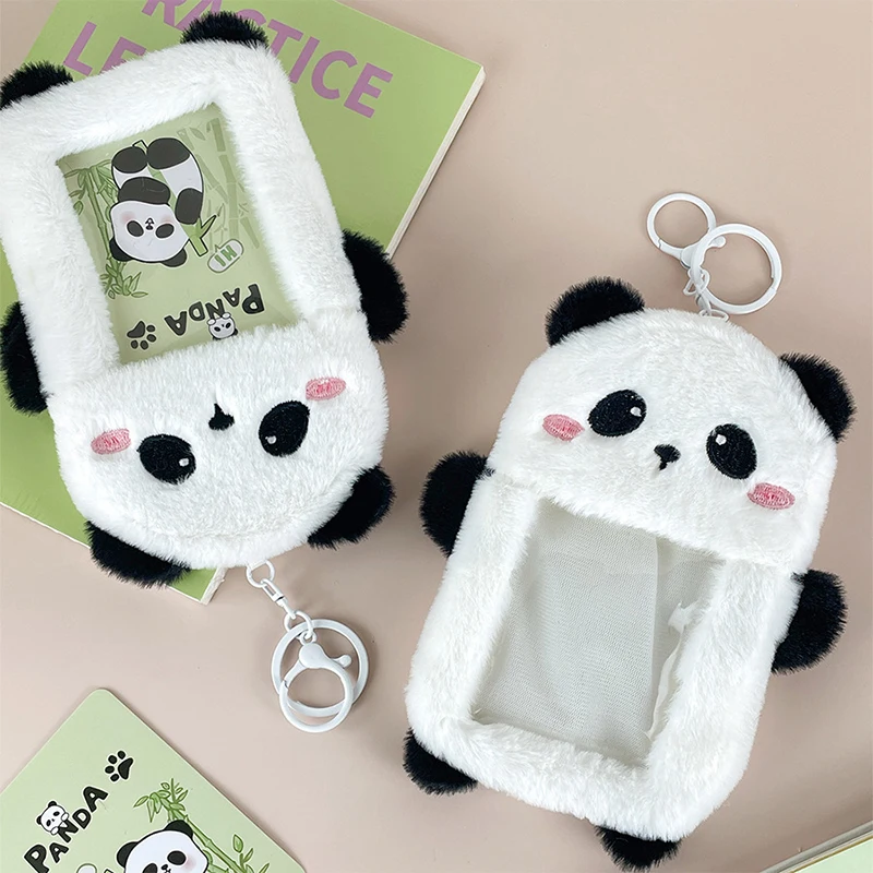 

Kawaii Cartoon Panda Photocard Holder Plush Cute Student Card Holder Kpop Idol Photo Sleeve School Stationery