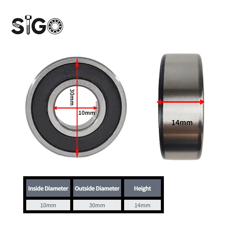 1PCS High and Wide Deep Groove Ball Bearing 62200ZZ/2RS 62201 62202 62203 62204 62205 62206 62207 62208 62209 62210
