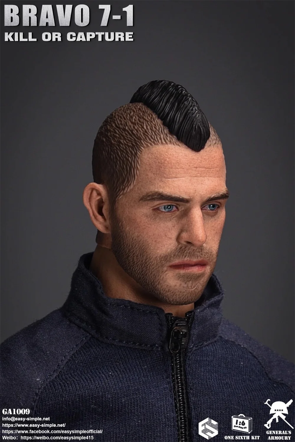 

1/6 Call Man the Duty Soap Figure Male Head Sculpt Carving Headset Phone ES GA1009 For 12" Doll Easy&Simple