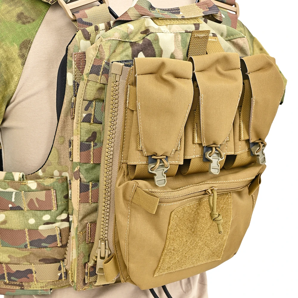 Tactical Back Panel MOLLE Zipper Adapter 10# Zipper Laser Cut MOLLE Rear Plate Pocket Base FCSK 3.0 Plate Carrier Vest