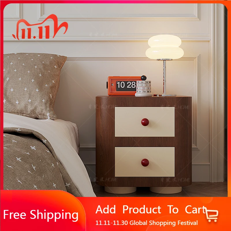 Simpatico comodino coreano camera da letto soggiorno comodino portaoggetti nordico cassetti angolari in legno Mesa De Cabeceira mobili per la casa