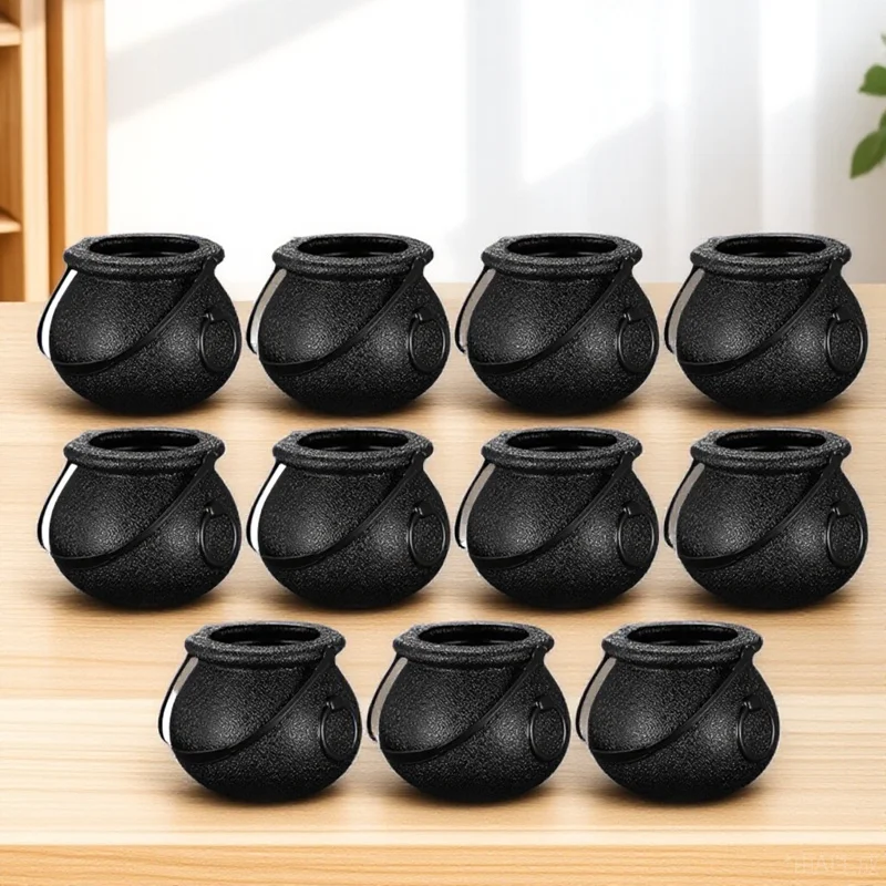 

12pcs Halloween Candy Cauldron Containers Trick Or Treat Buckets Party Decorations Witch Candy Jars Holiday Supplies