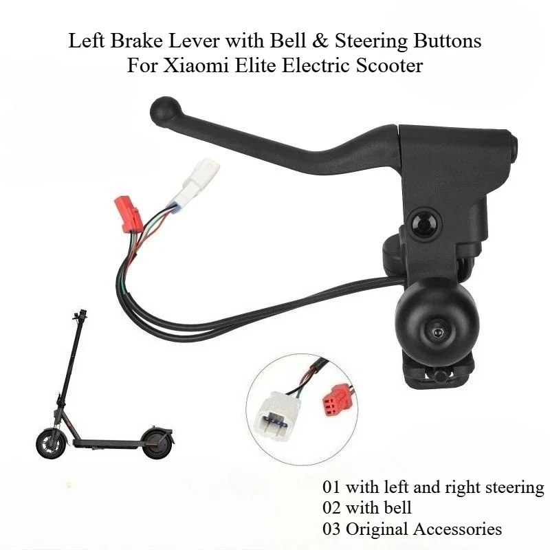 

Left Brake Lever with Bell & Steering Buttons For Xiaomi Elite Electric Scooter Brake Lever Durable Left/Right Control Switch