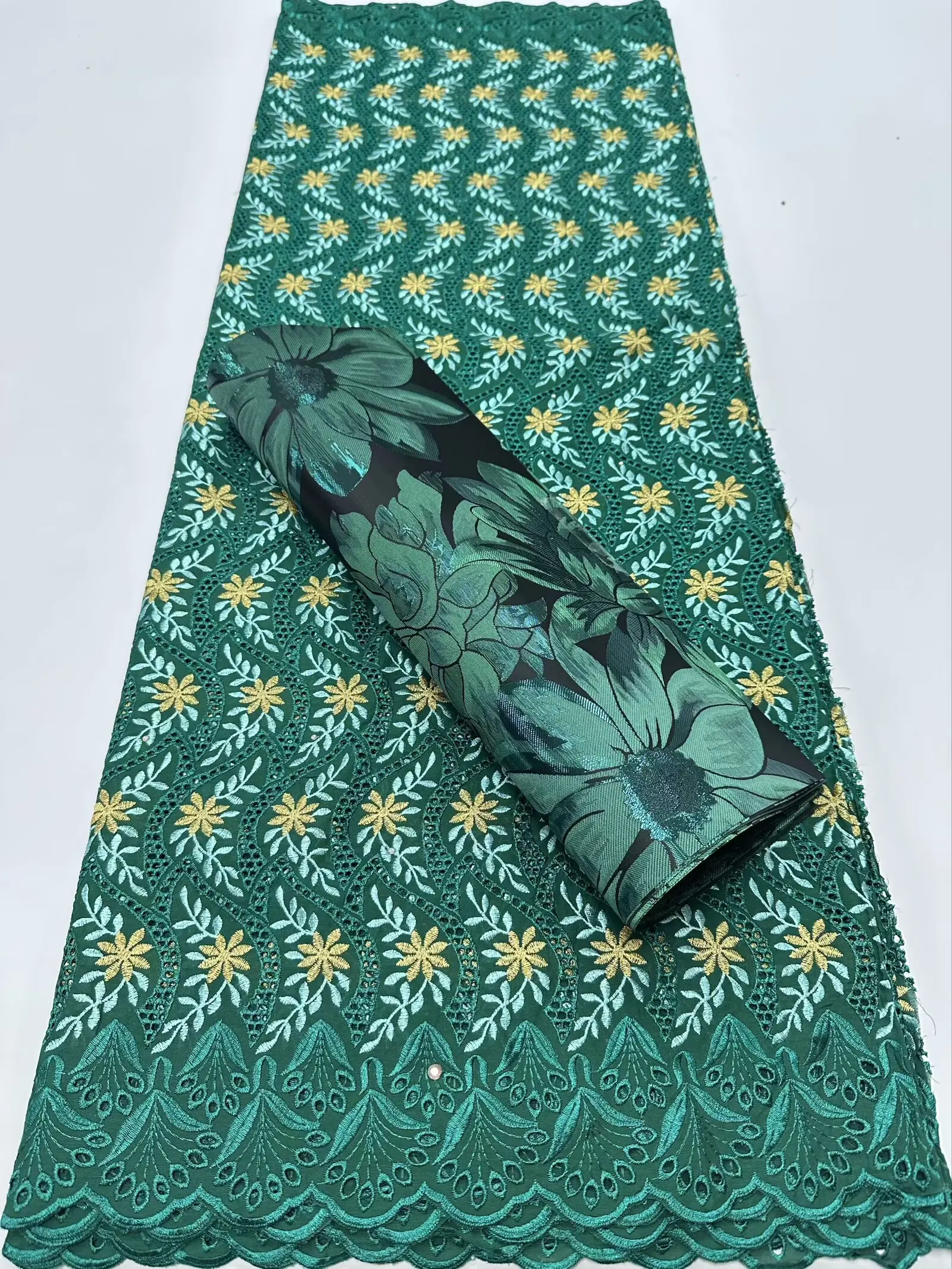 2025 Africa Cotton Lace Fabric 2.5 Yards With Scarf 2.5 Yards High Quality French Nigerian Cotton Fabric For Wedding Party Dress
