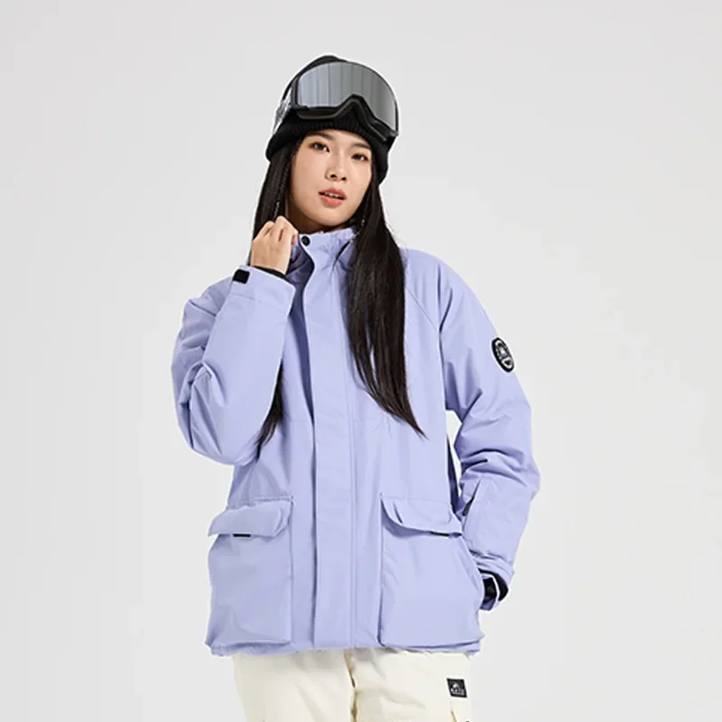 2026 New Women Waterproof Windproof Outdoor Double Board Sports Warm Zipper Ski Jacket Female's Winter Breathable Hooded Ski Top