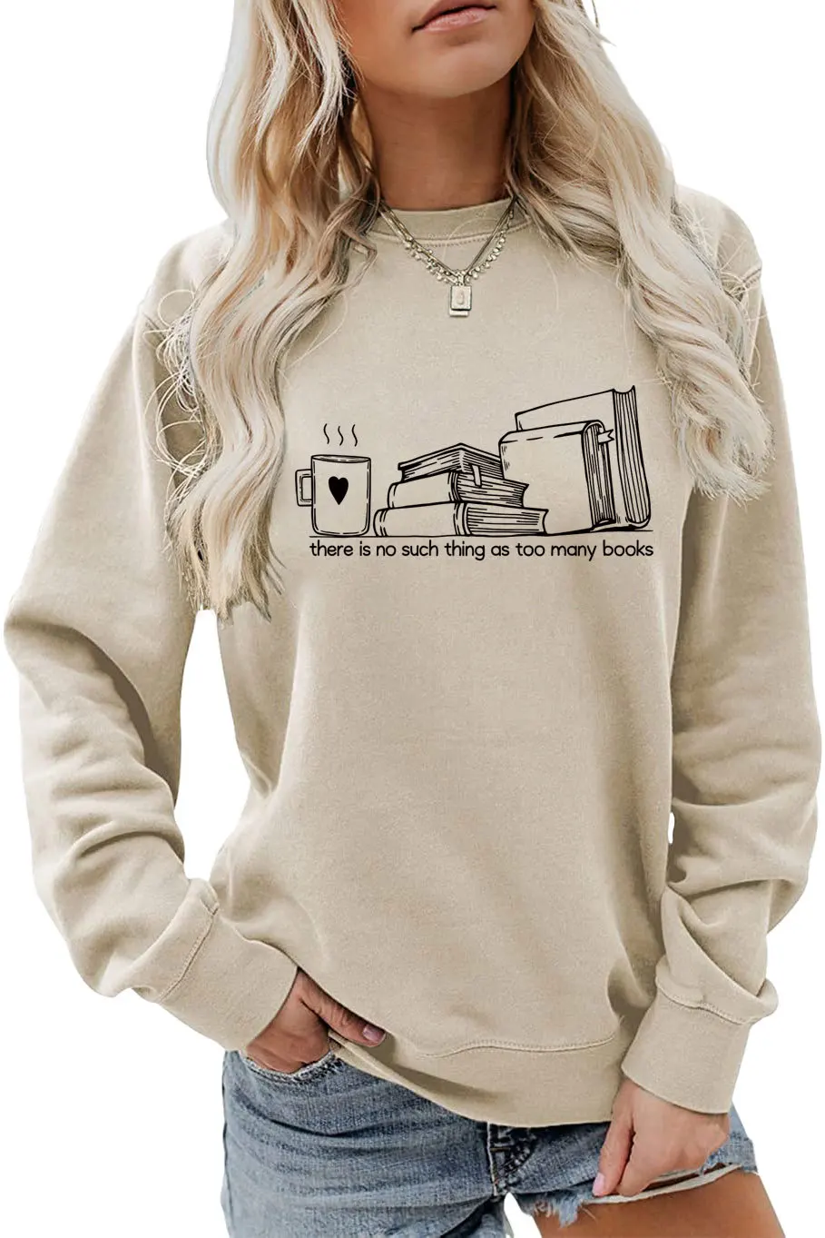 Autumn new crew-neck long-sleeved hoodie there is no such thing printed loose casual women's T-shirt with all fashion pullover