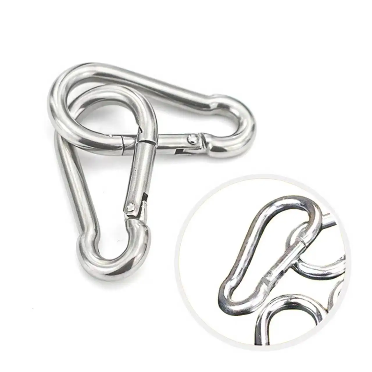 M4 M5 M6 M7 M8 304 Stainless Steel Multifunctional Spring Snap Carabiner Quick Link Lock Ring Hook Keychain Tourist Hooks