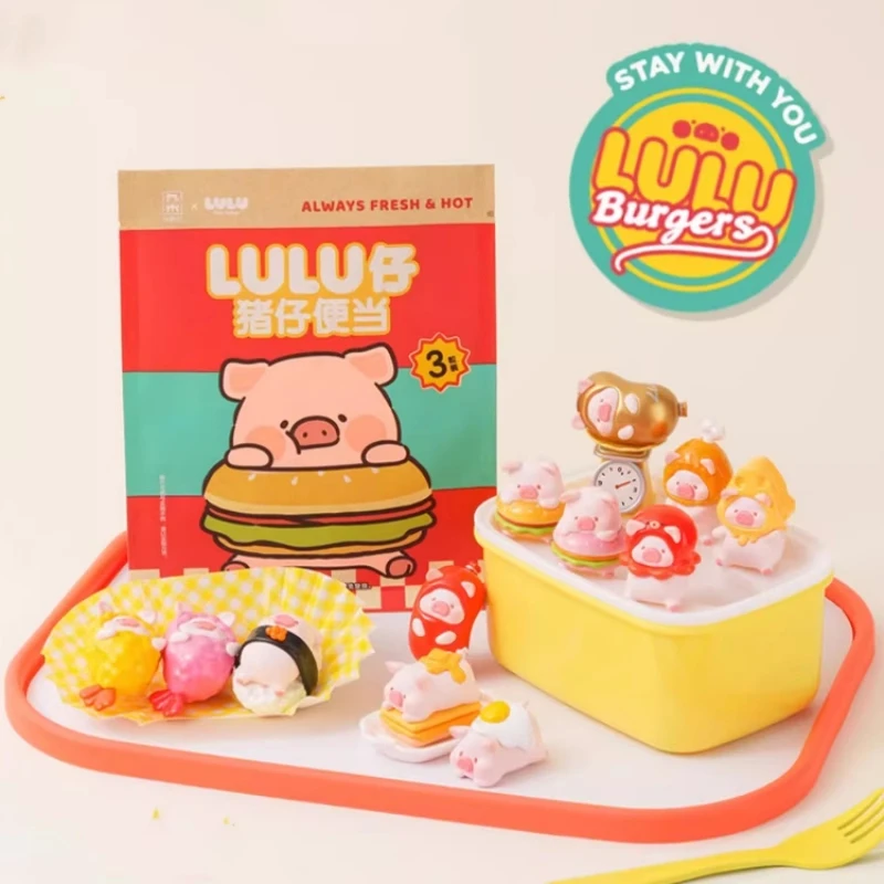 

LuLu Pig Surprise Bento Series Blind Box Toys Mini Dolls Kawaii Anime Figure Desktop Ornaments Girls Birthday Gift Collection