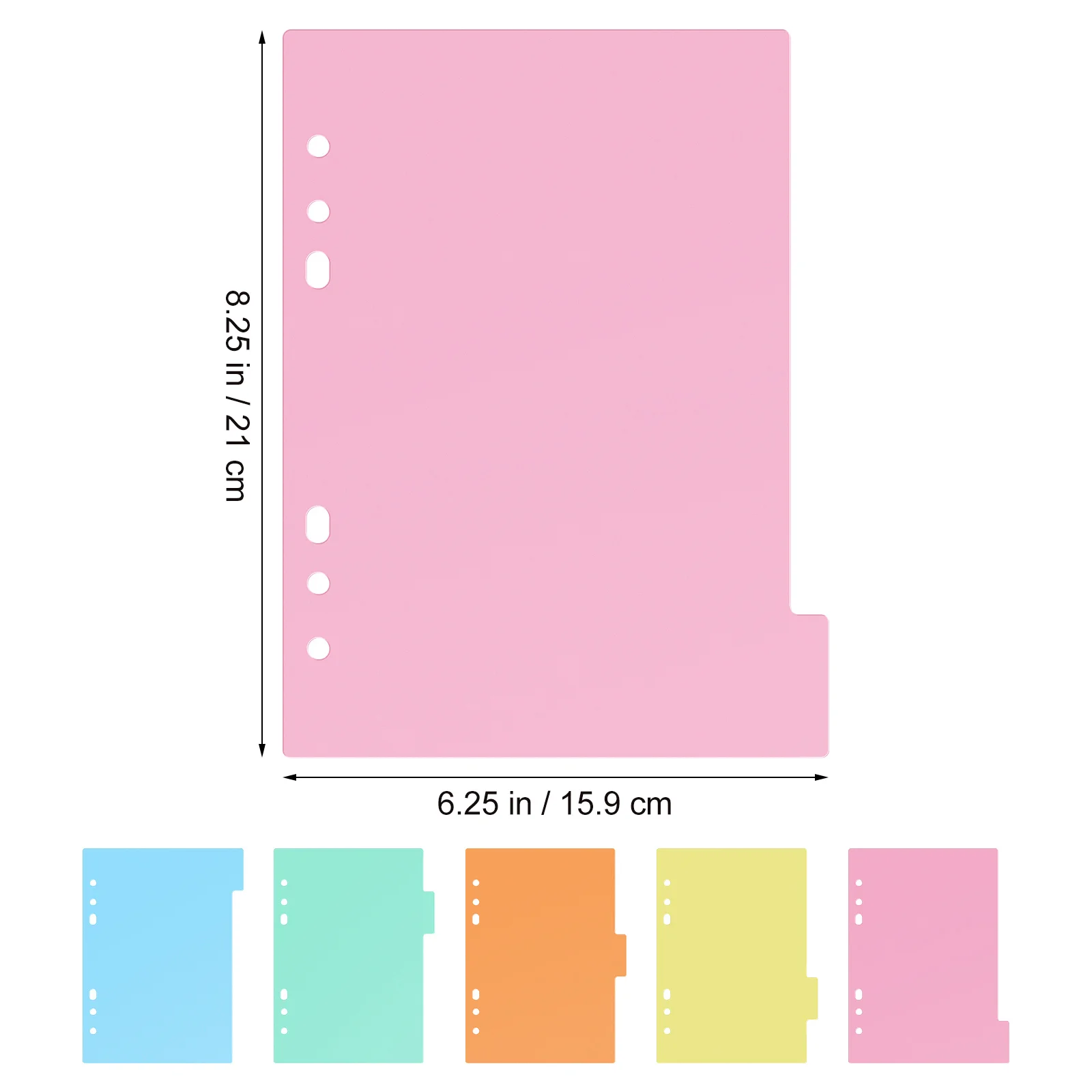 10 pcs Plastic 6 Holes A5 Size Binder Dividers With Tabs For Notebook Label Index Page Dividers School Office Home