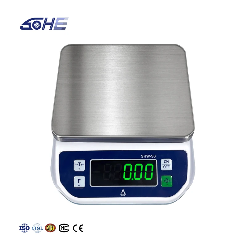 

SOHE SHW-S3 High Precision Adjustable Non-slip Feet Table Scale Stainless Steel IP68 Waterproof Charging Port Protection OEM LED