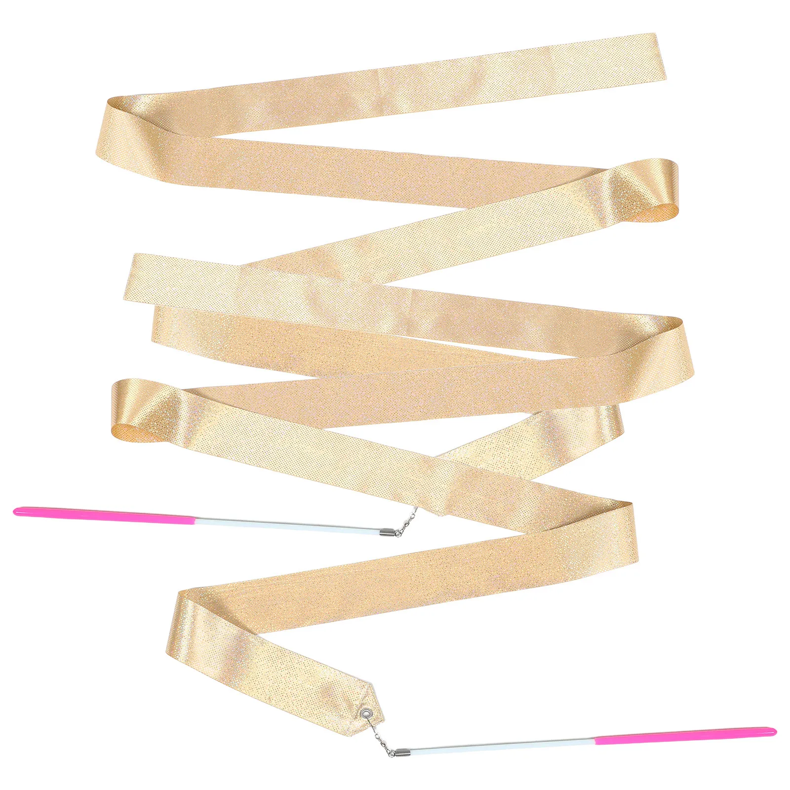 2Pcs Gold Glitter Gymnastics Ribbon Twirling Dance Streamer Ballet Ribbon Dancer Wand Kids Coordination Training