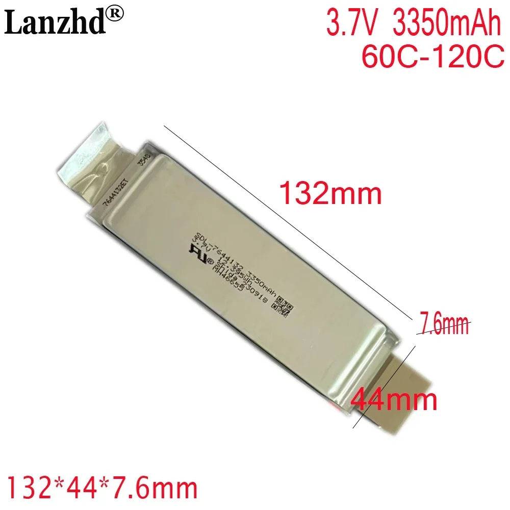 3.7V High rate polymer 7644132 60C 120C Li Battery 3350mAh batteries For Starting power supply automobile igniter battery