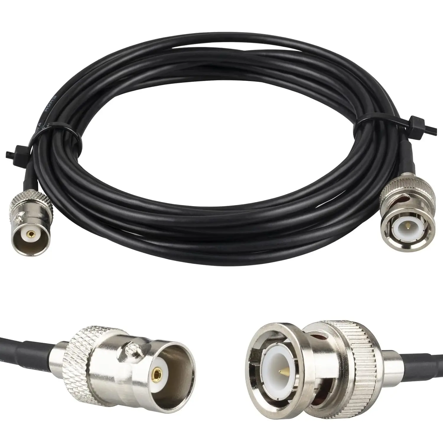 BNC Male to BNC Female Coaxial Cable 50 ohm RG8X Coax Ultra Low Loss for Antenna, RF Radio, Modem, Oscilloscope, Spectrum etc