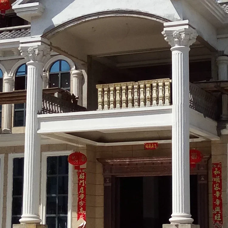 A  European Romanesque column mold casting round cement column shape for the gate façade of plastic-steel column buildings