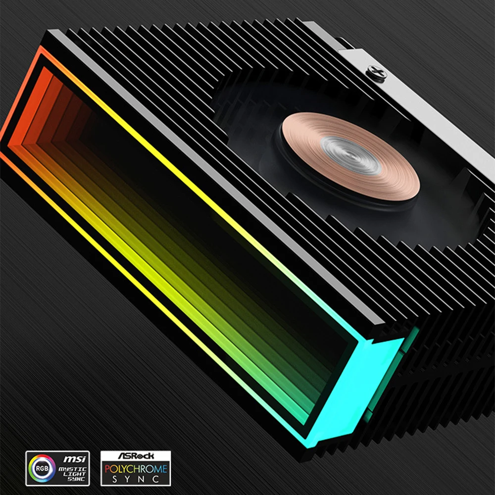 M.2 2280 Solid State Drive SSD Radiator 4pin PWM Fan PCIe5.0 Air Cooling