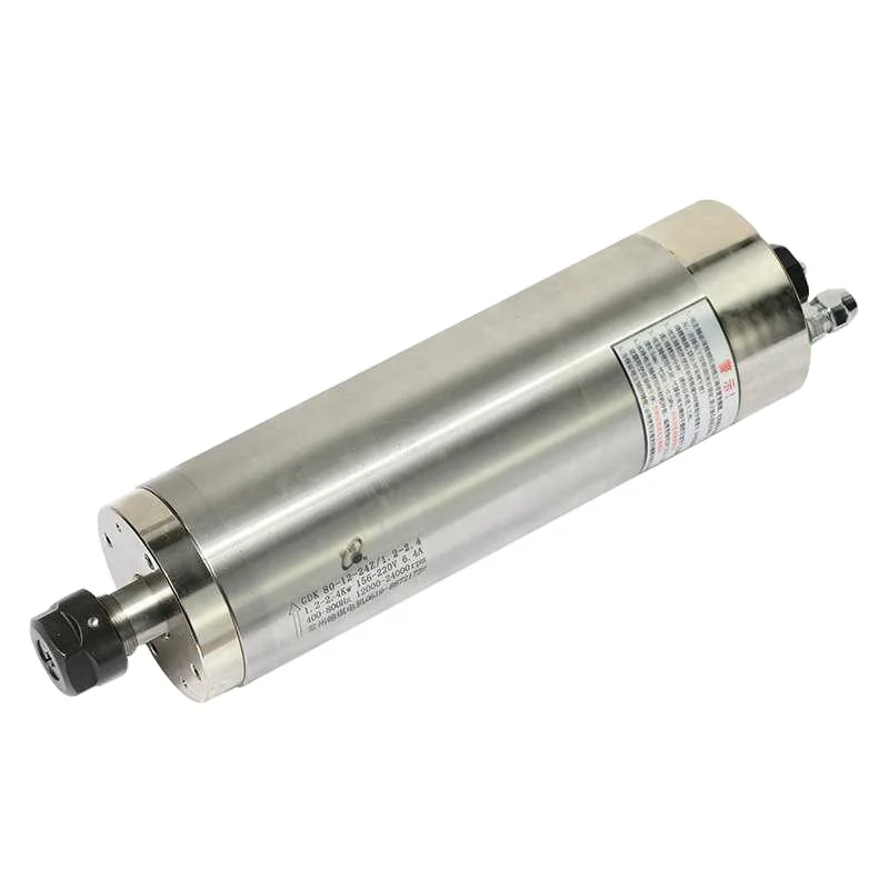 

HQD GDK80-12-24Z-1.2KW ER20 80mm 1.2Kw 24000rpm 6.4A 220V Water Cooled Permanent Power CNC Spindle Motor