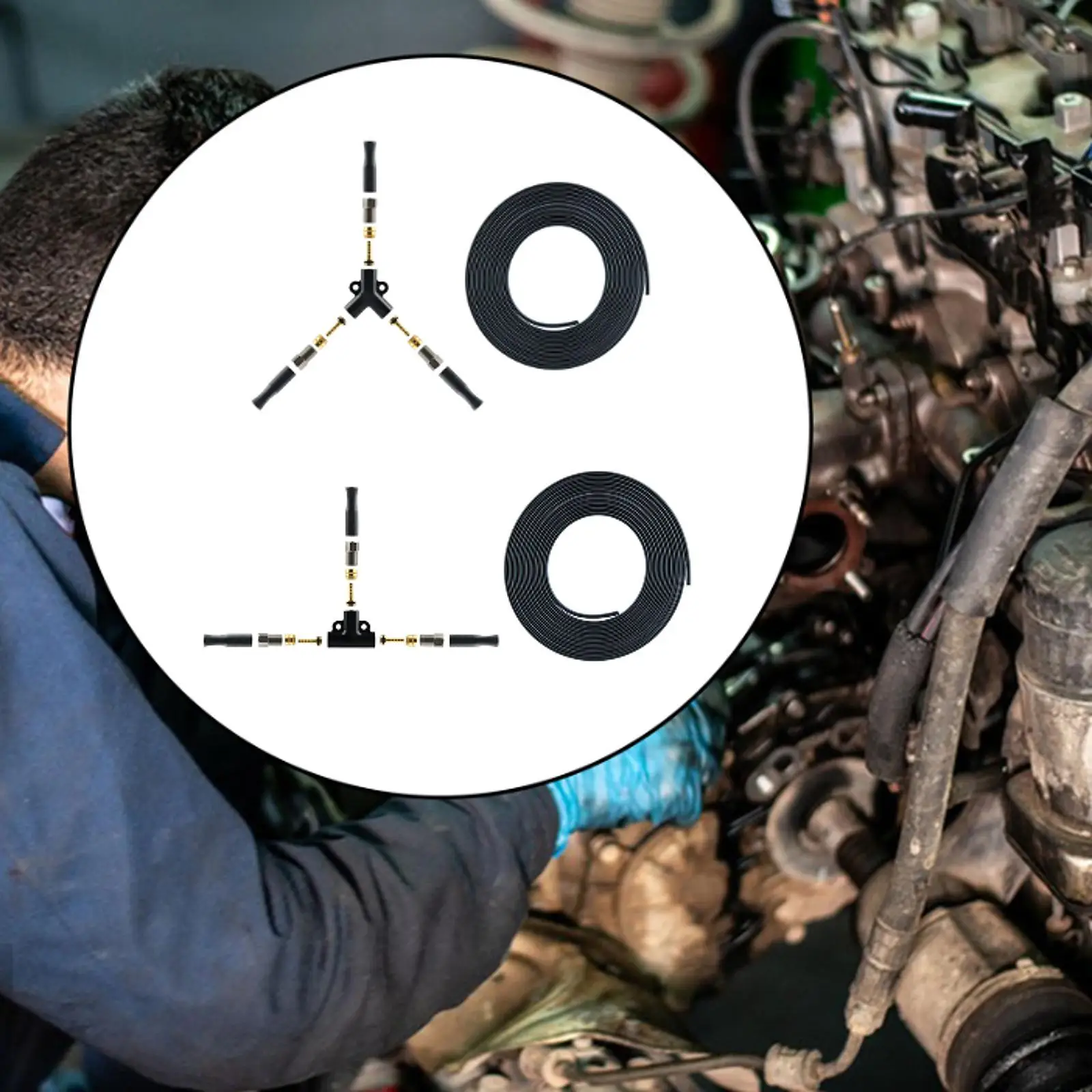 

Hydraulic Oil Splitter Connector Hydraulic Brake Cable Tee Modification Accessories Stable Tricycle Hydraulic Brake Hose Kit