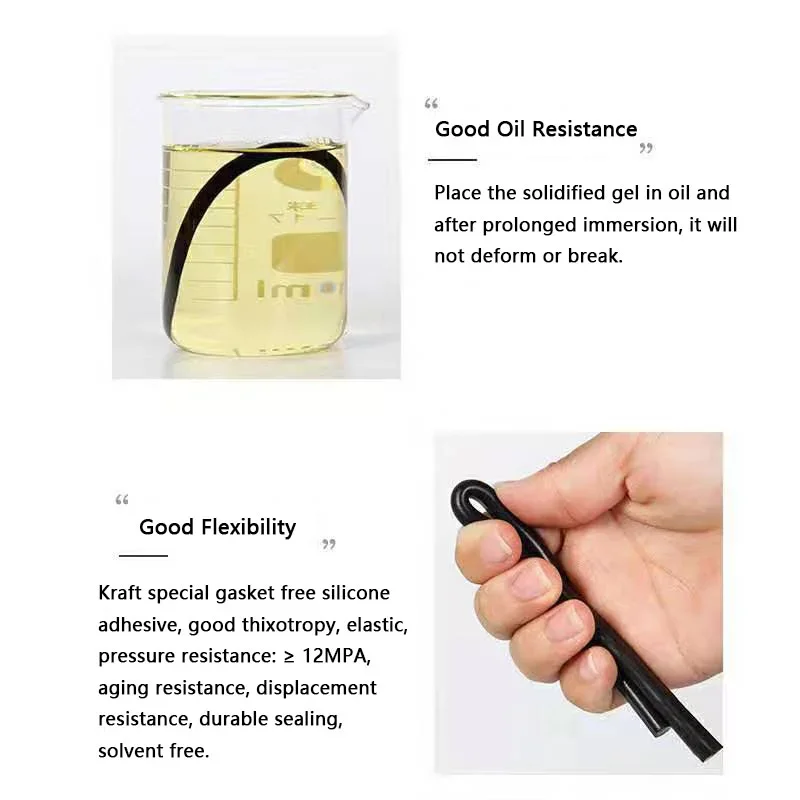 Kafuter alta qualità 55g K-586 sigillante nero Silicone impermeabile resistente all'olio resistente alle alte Temperature sigillante colla forte