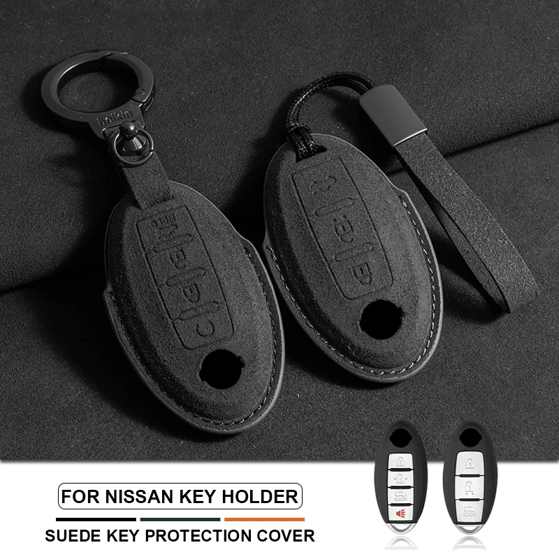 

Suede Car Key Case For Nissan Rogue XTrail T32 T31 Qashqai J11 J10 Kicks Tiida Pathfinder Murano Juke Sentra Maxima Rogue Armada