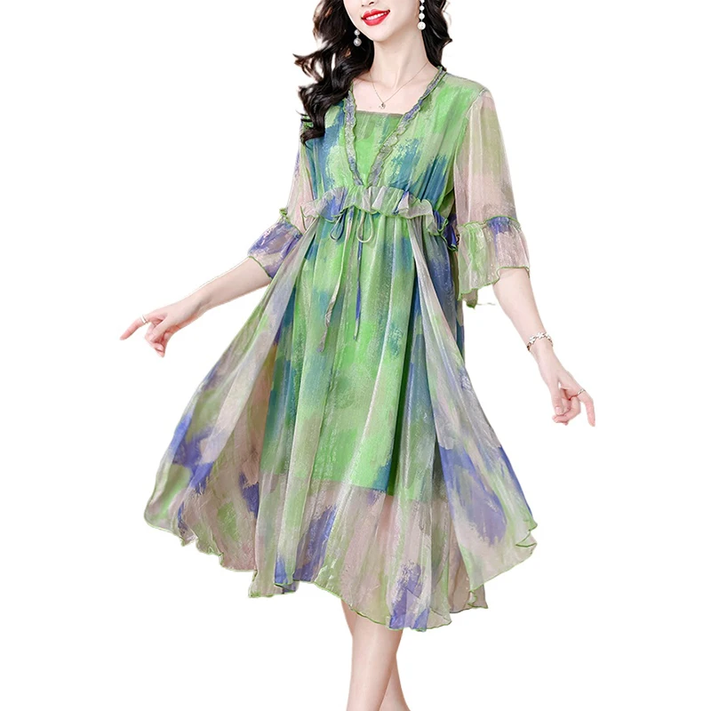 فستان بوهو ميدي فاخر مزين بالترتر لعام 2025 فساتين أنيقة غير رسمية للحفلات الليلية الصيفية للنساء من الشيفون فساتين ضيقة للشاطئ #5