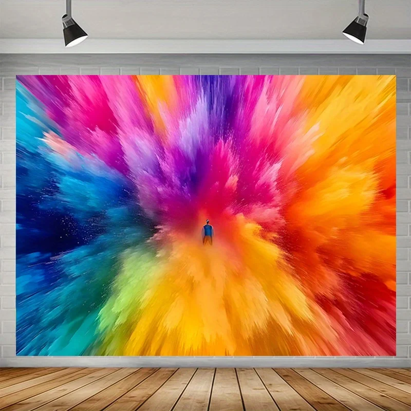 1 pièce, une étonnante décoration abstraite en forme de nuage, réalisée avec des drapeaux en polyester, adaptée à la décoration de la maison, de la chambre et des murs.