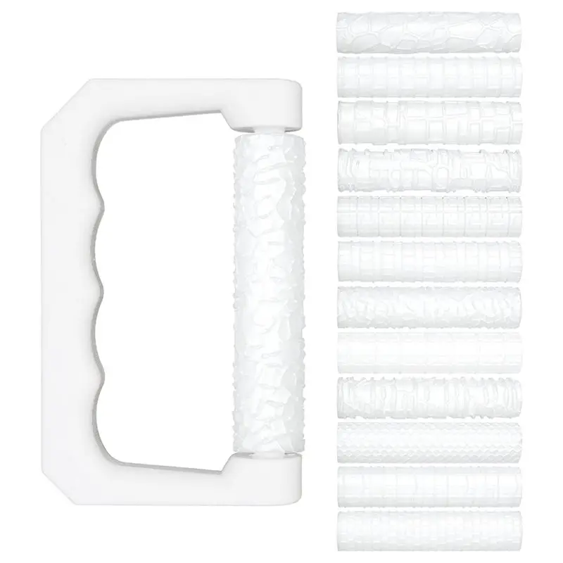 ABDJ-Clay Texture Roller Set 13Pcs 4 Inch 3D Printed PLA Embossing Tools For Pottery Craft Hobbyist