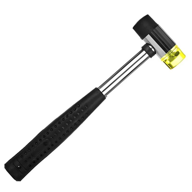 1PC 25mm Double Face Soft Tap Rubber Hammer Multifunctional Hand Tool with Hard Plastic Handle And Non-Slip Grip for Precision W
