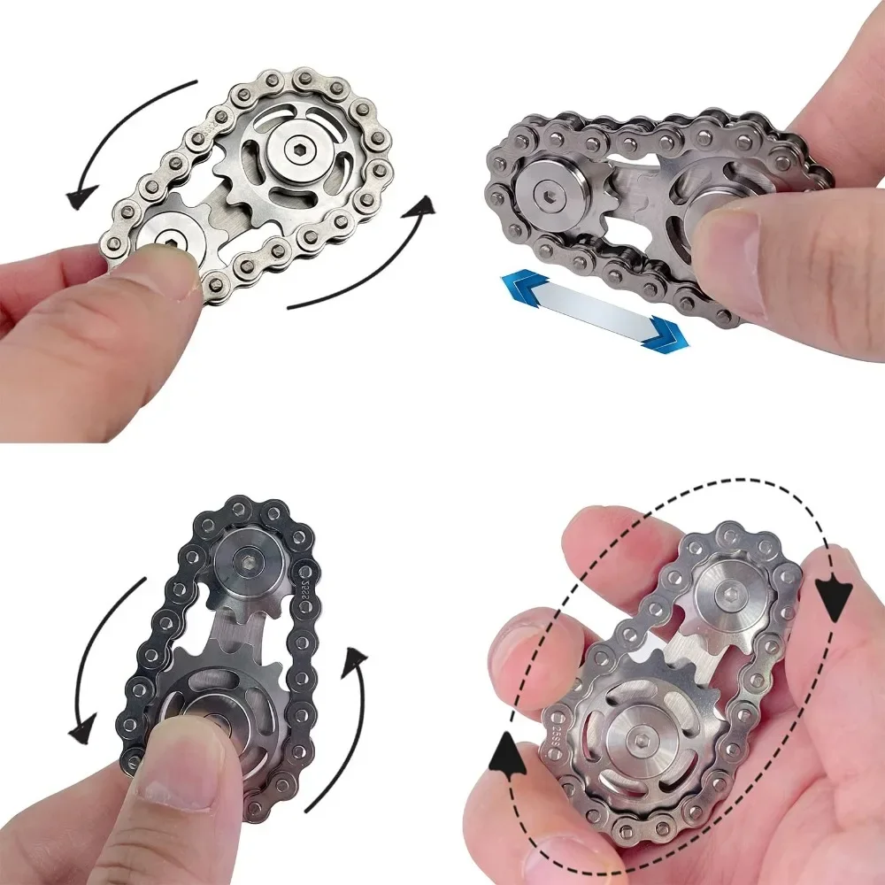 Gear Chain Gyro Fingertip Gyro Sprockets Chains Sprockets Flywheel Metal Toys Drop Ship Sproket Roadbike Spinner Fingertip Toys