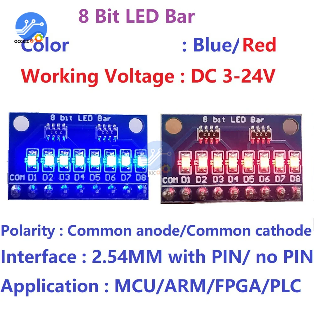 3-24V 8 Bit Blue/Red Common Anode/แคโทด LED โมดูล Breadboard Starter Kit Board สำหรับ MCU ARM 3d เครื่องพิมพ์ MEGA