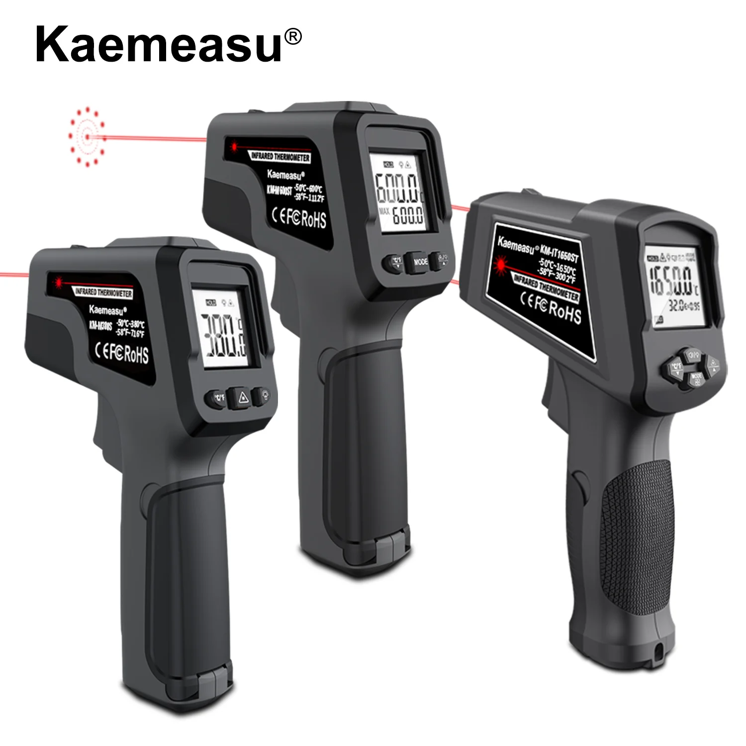 

Kaemeasu Digital Infrared Thermometer Multi-functional high and low temperature alarm For Industrial Non-Contact Thermometer Gun