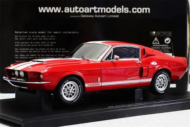 

Autoart 1:18 Mustang GT500 Shelby 1967 Red Alloy Fully Open Simulation Limited Edition Alloy Metal Static Car Model Toy Gift