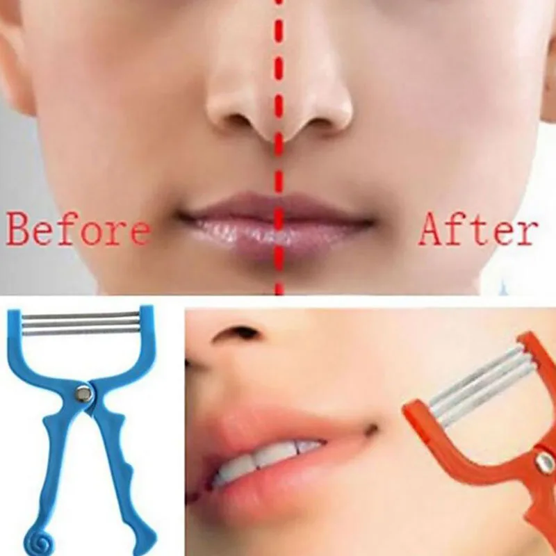 1Pc ผู้หญิง Facial Hair Remover คู่มือฤดูใบไม้ผลิเครื่องกำจัดขนสำหรับสุภาพสตรีคอใบหน้ากำจัดขนเครื่องมือ Beauty เครื่องมือเพื่อสุขภาพเครื่องมือ15*9ซม.