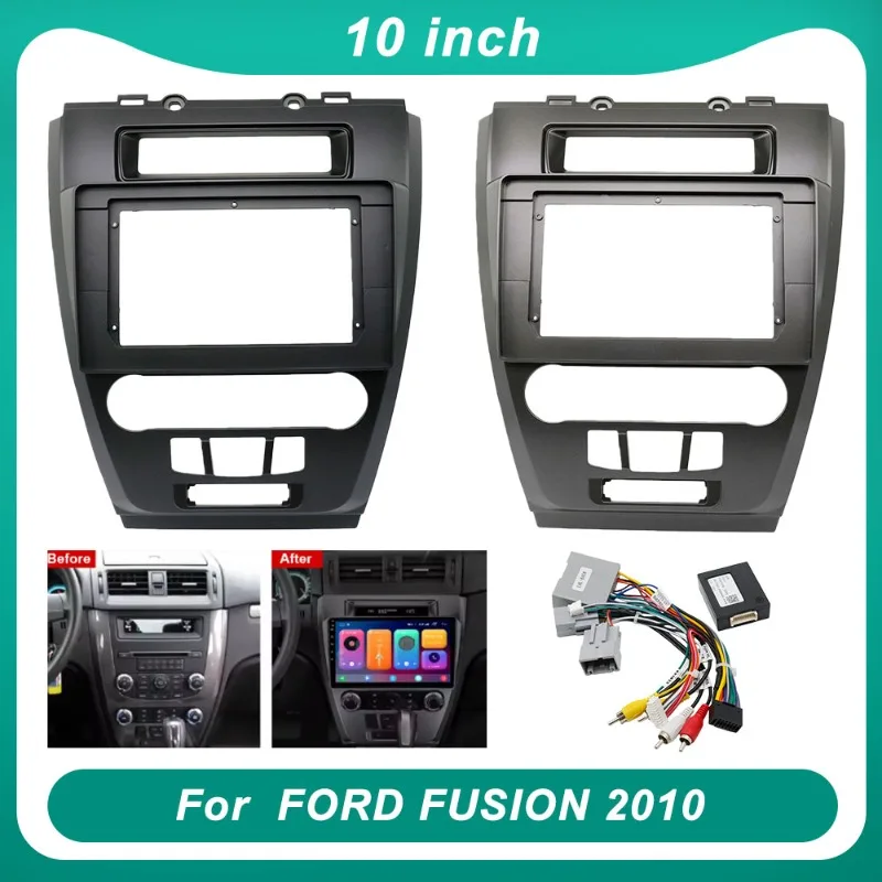 

10INCH Car Radio Fascia Frame For FORD FUSION 2010 2DIN Stereo Panel Wiring Harness Power Cable Adapter Canbus Decode
